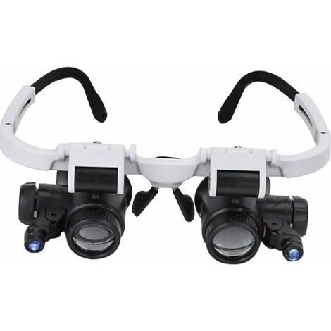 Ulisem Verstellbare Kopfbandlupe mit LED-Licht 8X 15X 23X Lupen Fernglasbrille Freisprechlupe (1/4)