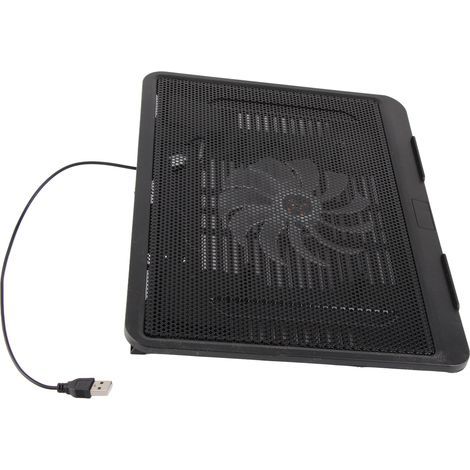 Support de ventilation USB pour PC portable, refroidisseur avec grand ventilateur pour ordinateurs jusqu'à 14 pouces, couleur noire (1/5)