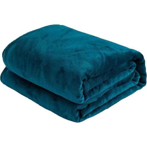 Oversized Plush Microlight Bed Blanket, Full/Queen, Teal