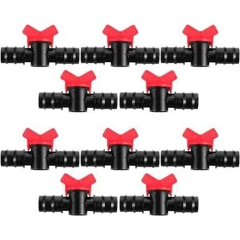 CSPARKV 10 Pièces Vanne Capillaire Droite vanne d'arrosage Valve d'irrigation en Plastique Tuyau Accessoires raccords d'irrigation vanne d'irrigation Goutte à Goutte par (1/5)