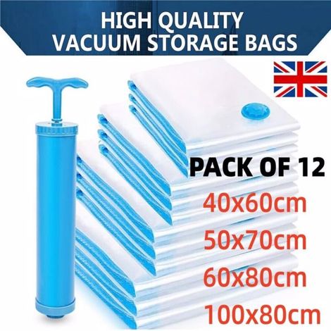 12 SACS DE RANGEMENT POUR ASPIRATEUR TRÈS RÉSISTANTS, GAIN DE PLACE, GRANDS SACS DE RANGEMENT POUR ASPIRATEUR (1/5)