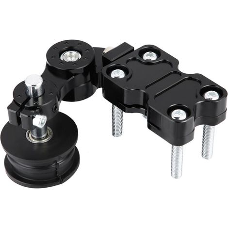 Motorrad-Kettenspanner aus Aluminium, automatischer Rollenversteller, Schwarz - Crezuo