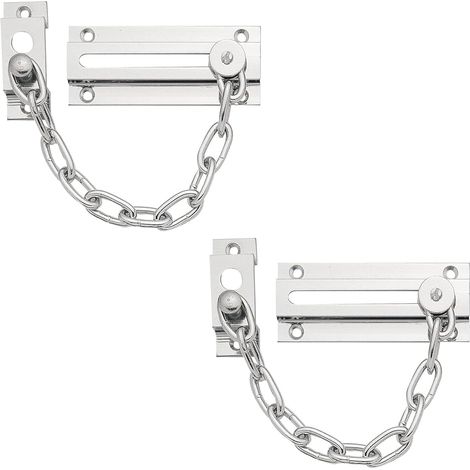 Kit de 2 chaînes de Porte chromées – Serrure de sécurité Robuste pour Maison, Appartement et Bureau (1/5)