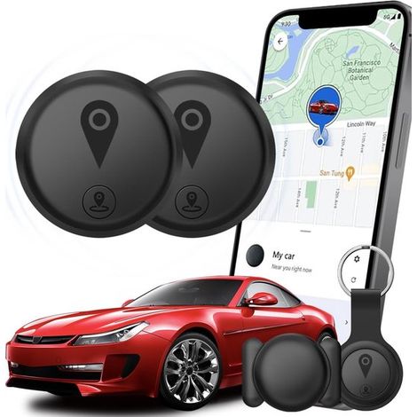 Traceur GPS 2 pièces - Invisible pour les voitures - Mini et portable - Résistant aux éclaboussures - Sans carte SIM - Noir pour la sécurité des véhicules (1/2)