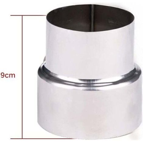Réducteur de tuyau de fumée en acier inoxydable, adaptateur de cheminée, tuyau de poêle, réduction en acier inoxydable, tuyau de fumée, tuyau de poêle (90-80mm) (1/4)