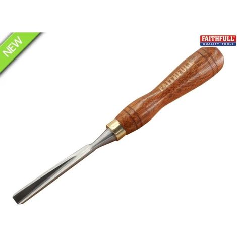 Faithfull V-Straight Parting Carving Chisel with Wooden Handle, 9.5mm (3/8 inch) Width (1/3)