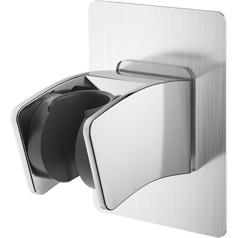 Support de douchette réglable sans perçage, fixation murale adhésive pour pommeau de douche à main (1/4)