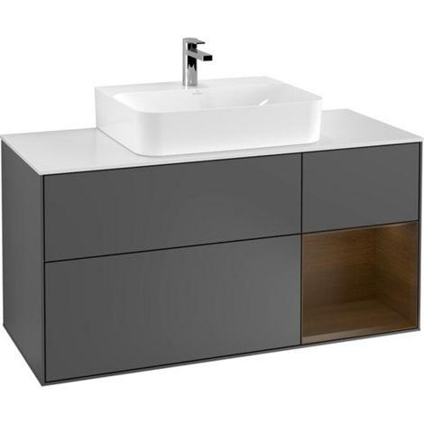 V&B Waschtischunterschrank Wandbeleuchtung Finion 120cm, Pl w m, Rg re wal ven, Anthrac. m (1/2)