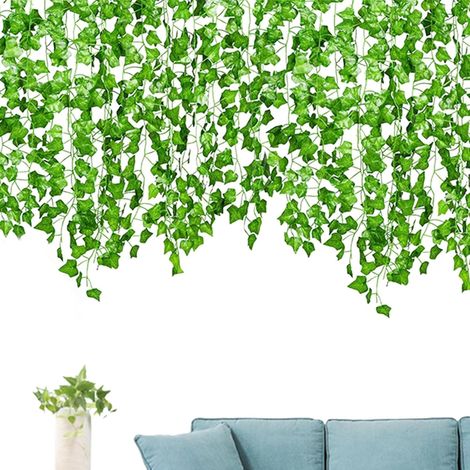 1 Guirlande Lierre 2,2 m Feuilles Soie Résistant UV Flexible Intérieur Extérieur