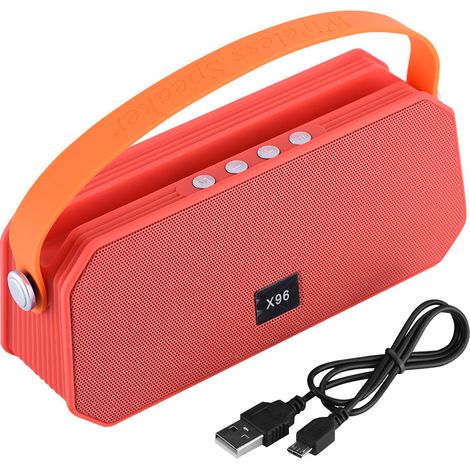 Enceinte Bluetooth Portable avec Appel Mains Libres, USB et Carte TF - Rouge (1/5)