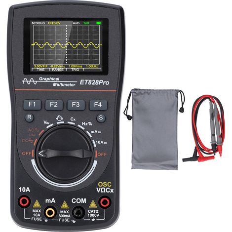 Oscilloscope numérique multimètre 2 en 1, 50Msp, 10MHz, bande passante analogique, écran 2.4 pouces, portable (1/5)