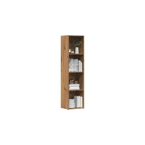 Bibliothèque chêne artisanal 36x30x114 bois d'ingénierie (1/5)