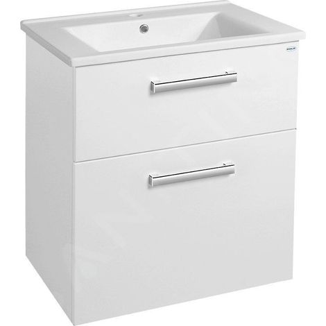 Aqualine Vega - Meuble vasque, 620x726x436 mm, 2 tiroirs, blanc VG063 (1/5)