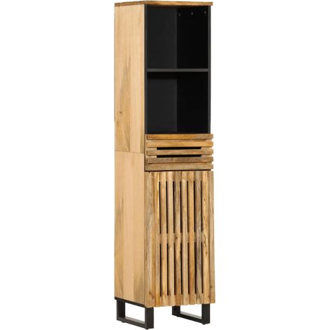 Sideboard 38x34x160 cm Raues Massives Mangoholz