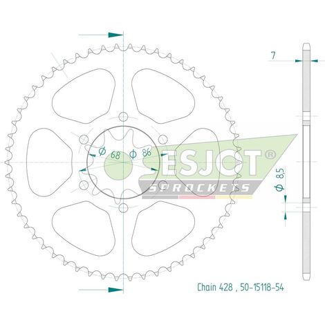 Couronne Esjot - 428 - 54 dents