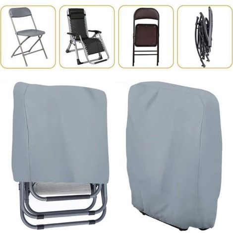 Housse De Chaise Pliante - Tissu Oxford 210D - Anti-Uv Imperméable Coupe-Vent - Pour Chaises De Jardin - Lot De 2 (1/5)