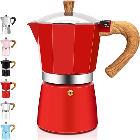 Cafetera Expresso Moka Pot Express de 3 Taza de Aluminio Percoladora Cafetera Moka Clásica Italiana Para Preparar Café Italiano y Cubano Para Casa y Camping 150 ml 5 oz (1/5)