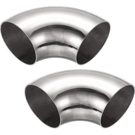 2pcs Coude À 90 Degrés Mandriné, 60mm OD En Acier Pour Échappement Raccord De Tuyauterie Inoxydable 304 Main Courante Escalier HVAC - 70 mm (1/5)