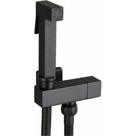Ulisem – Douchette WC en laiton noir mat – Tuyau 150 cm en acier inoxydable – Nettoyage efficace et économique en eau – Installation facile (1/5)