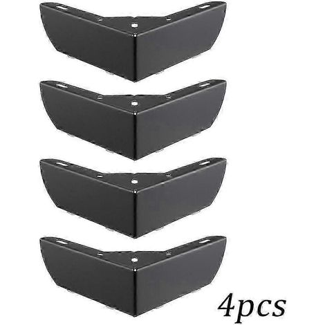 4 pieds de meuble robustes, pieds d'armoire en métal, pieds à trois branches, pieds triangulaires pour canapé, quincaillerie pour meubles à monter soi-même, noirs (1/5)