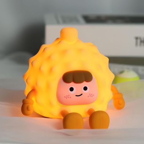 Veilleuse tactile pour enfants, lampe LED en silicone mignonne, veilleuse rechargeable en forme de durian, veilleuse à intensité variable pour chambre de fille ou de garçon, veilleuse pour bébé (1/5)