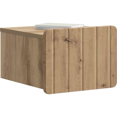 Maison Exclusive - Mobiletto da notte a muro Rovere Artigianale 33 x 34,5 x 24 cm