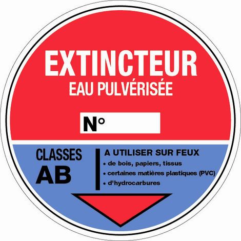 Panneau Extincteur eau pulverisée - Rigide Ø180mm - 4040240