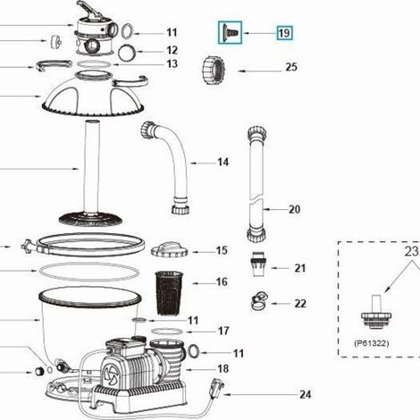Schlauchadapter für Bestway P6614 Sandfilter – Flowclear Zubehör (1/5)