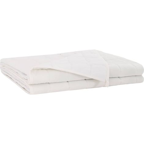 Couverture Pondérée Blanc 220 x 235 cm 15 kg 100% Coton 205T vidaXL