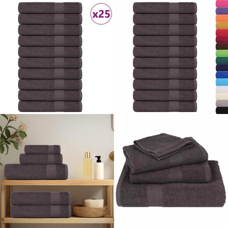 vidaXL Handtücher 25 Stk. Anthrazit 100x200 cm 360 g/m² 100% Baumwolle (1/5)