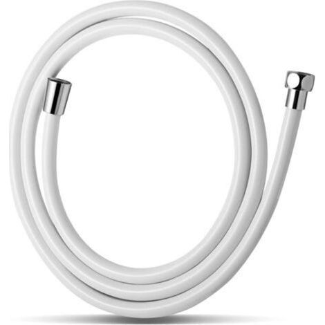 Flexible de Douche 2m,Avec protection Anti-Torsion,PVC Tuyau de Douche,Haute pression de remplacement Tuyau de Douche,Pour robinetterie de salle de bains,Blanc (1/5)