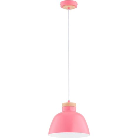 Lampada a sospensione scandinava rosa legno Lorien E27 Alfa