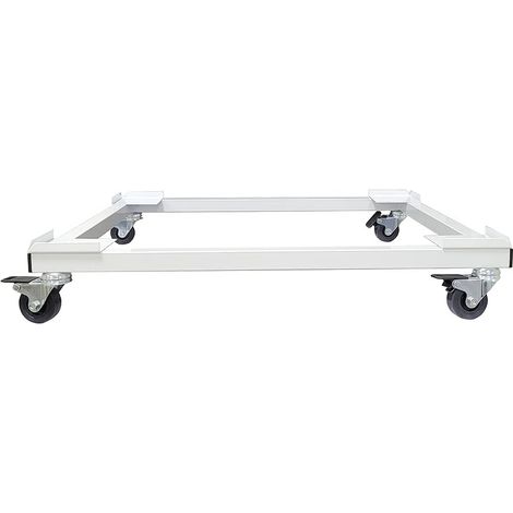 CARRELLO LAVATRICE REGOLABILE 35/55X60CM C/RUOTE ACCIAIO VERN.BIANCO