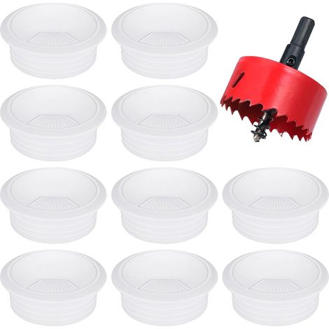 10 Pcs Passe-Câble Bureau avec Scie Cloche (1/5)