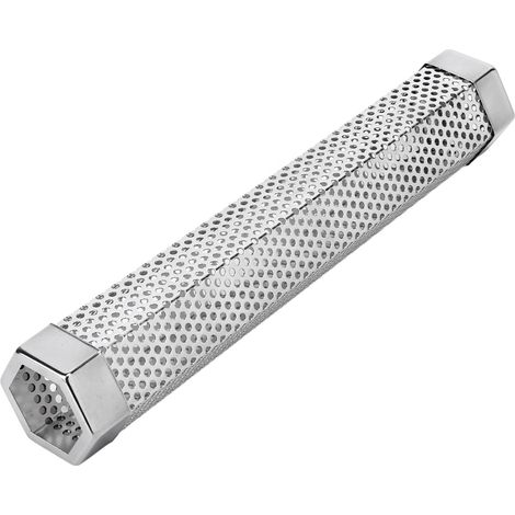 Tube fumoir en forme de losange de 30 cm (12 pouces) en acier inoxydable pour granulés de bois et fruits, outils de barbecue (1/5)