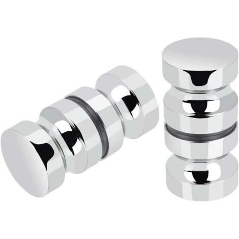 2 Pairs Stainless Steel Sliding Shower Door Knobs Glass Shower Door Handles for Bathroom Kitchen Home Office Hotel (1/4)