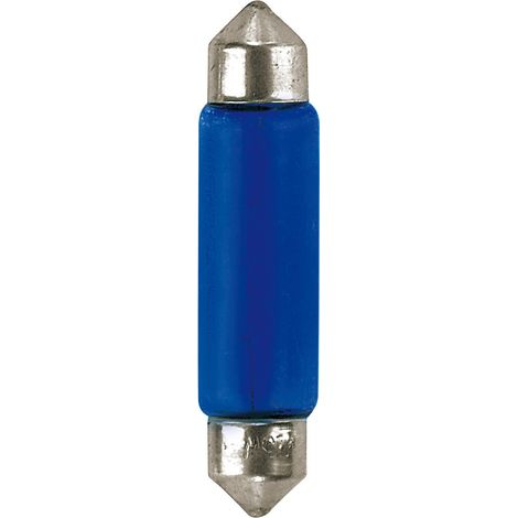 12V Blue Dyed Glass, Lampada siluro - 11x44 mm - 15W - SV8,5-8 - 2 pz  - Scatola (1/4)