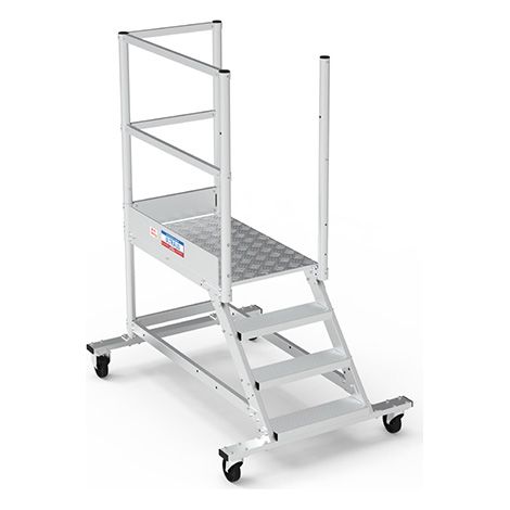 Piattaforma con ruote 3 gradini - Altezza massima di lavoro 2.60m - PTF103G-RS