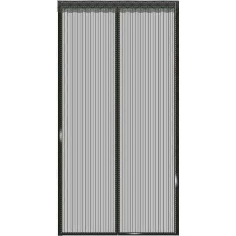 Moustiquaire Aimantée pour Porte Fenêtre 150x240cm - Moustiquaire Enroulable sur Mesure avec Fermeture Automatique - Idéale pour Portes d'Entrée Intérieures ou Patios - Couleur Noir (1/4)