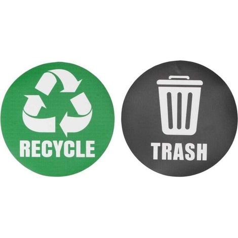 Adesivi riutilizzabili per il riciclo, adesivi per il cestino dei rifiuti, set di 18 pezzi di decorazioni ecologiche per la casa e l'ufficio -Crezuo