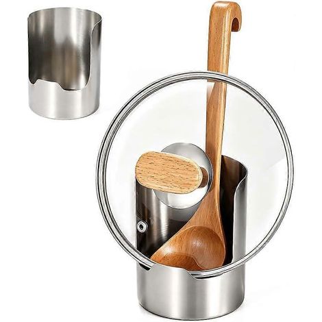 Organisateur porte‑couvercles casseroles 1 pièce inox, rangement vertical peu encombrant comptoir cuisine (1/5)
