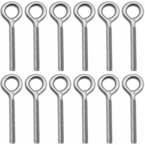 LaBlanc – Set mit 12 Schrauben – M8-Augenschraube aus 304-Edelstahl, Ringschraube, Piton zum Anschrauben für Schaukelmaschine im Freien