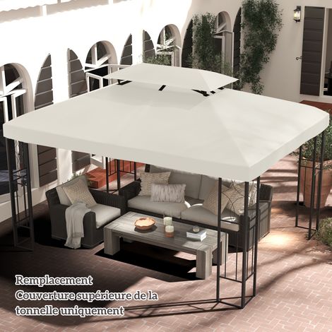 Telo di ricambio Outsunny per gazebo, color crema, 3 x 4 m