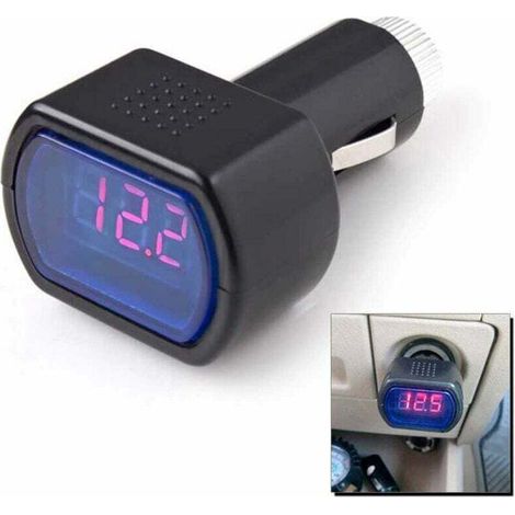 Voltmetro e tester per batterie per auto, camion e roulotte (12V, 24V, presa accendisigari)