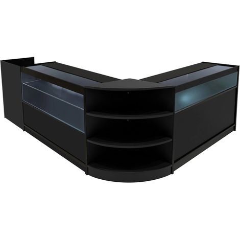 Black Shop Counter Set Europa LED Light B1200 C1200 LM60 TB60 (1/5)