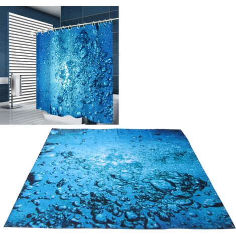 Rideau de douche imperméable et épais avec crochets pour la décoration de votre salle de bain, 150 x 180 cm (1/5)