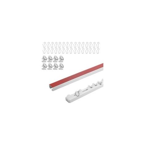 Rails à rideaux, Tringle à Rideau Adhésive, 3.3 Meter Rail de Rideau Sans Perçage, peut être Utilisé sur les Plafonds et les Murs, Convient à la Maison, au Bureau, à la Caravane