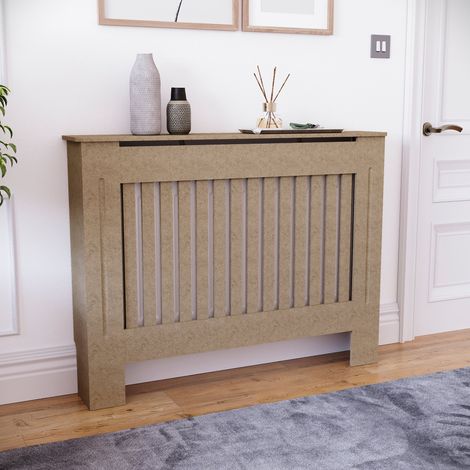 Home Discount – Cache-radiateur Chelsea brut H 82 x L 112 x P 19 cm – Circulation optimale de la chaleur – Barrière protectrice contre brûlures (1/5)