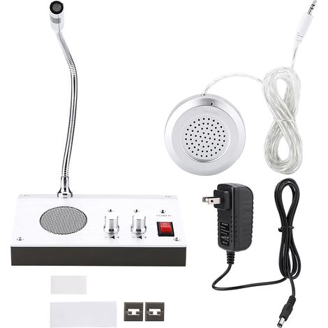 Interphone voix bidirectionnel 100-240V, micro-haut-parleur pour guichet ou fenêtre, interphone de sécurité pour entreprise US. (1/5)