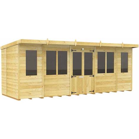 18ft x 6ft Pent Summer House - Wood - L178 x W533 x H201 cm